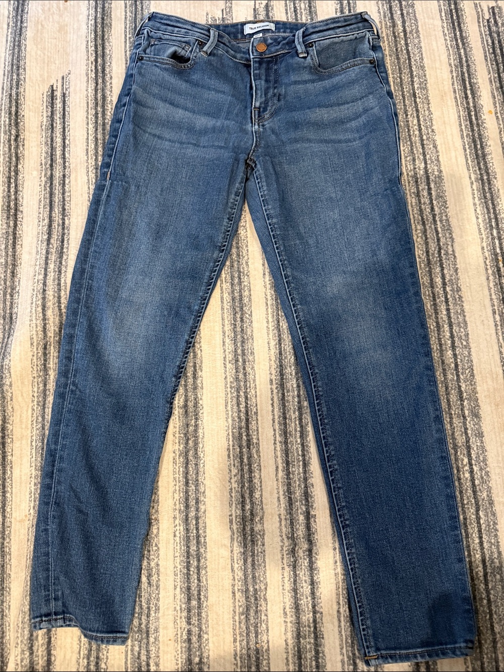 True Religion Women's Skinny Jeans in Medium Blue Wash